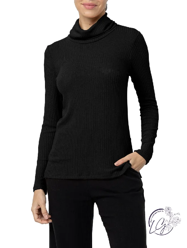 Button - Down Women Long Sleeve Top for a Classic StyleBasic Ribbed Turtleneck