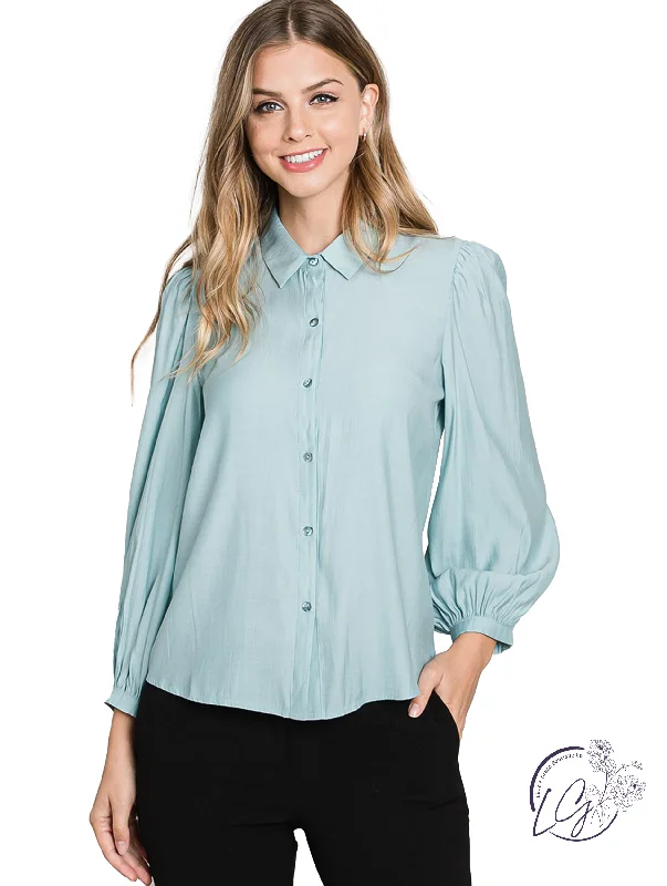 Plus Size Women Long Sleeve Top for a Flattering and Comfortable FitWalking Around Town Long Sleeve Button Down Shirt