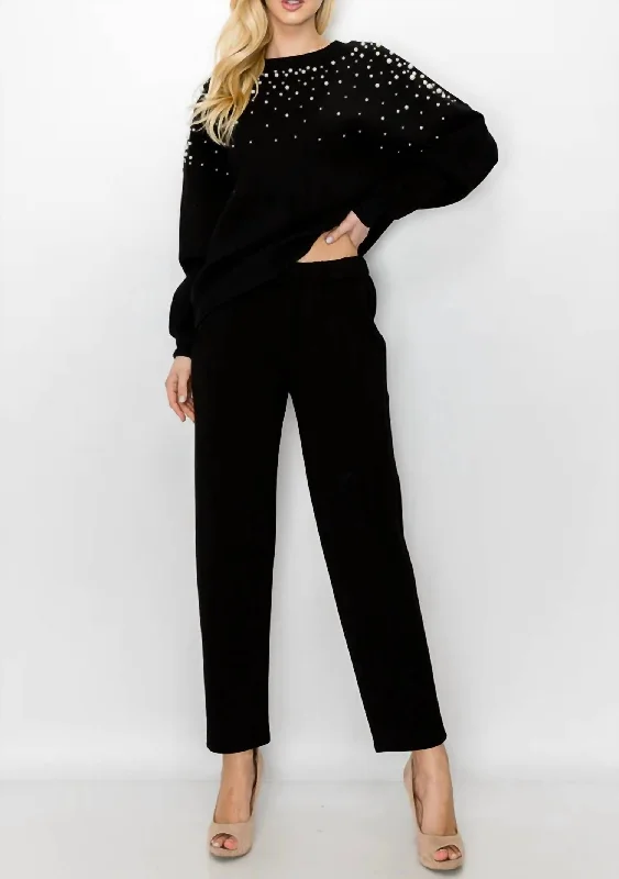 Felice French Scuba Pant In Black