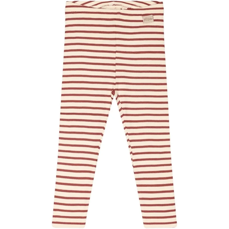 Petit Piao® Berry Dust/Off White Leggings Modal Striped