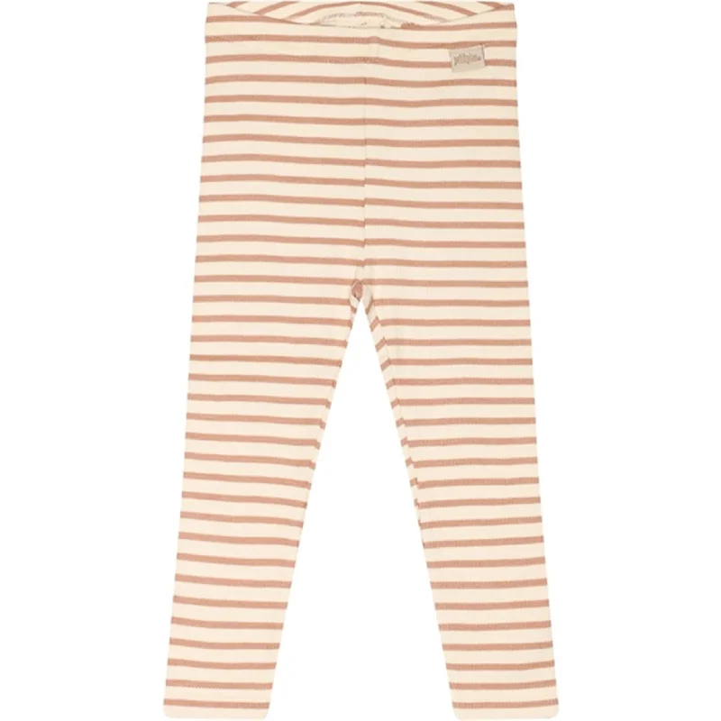 Petit Piao® Cafè Rose/Off White Leggings Modal Striped