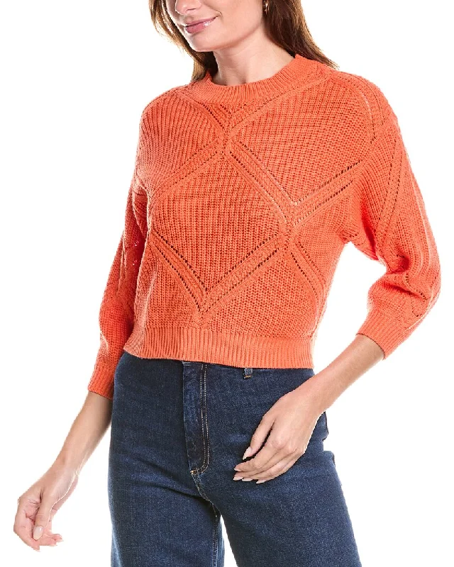 Organic Cotton Women Sweater for an Eco - Friendly Choice27 Miles Malibu Diamond Pointelle Sweater