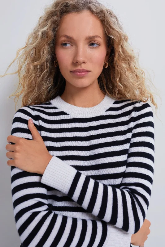 Lightweight Women Sweater for Spring and FallBlack Stripe Graca Pullover