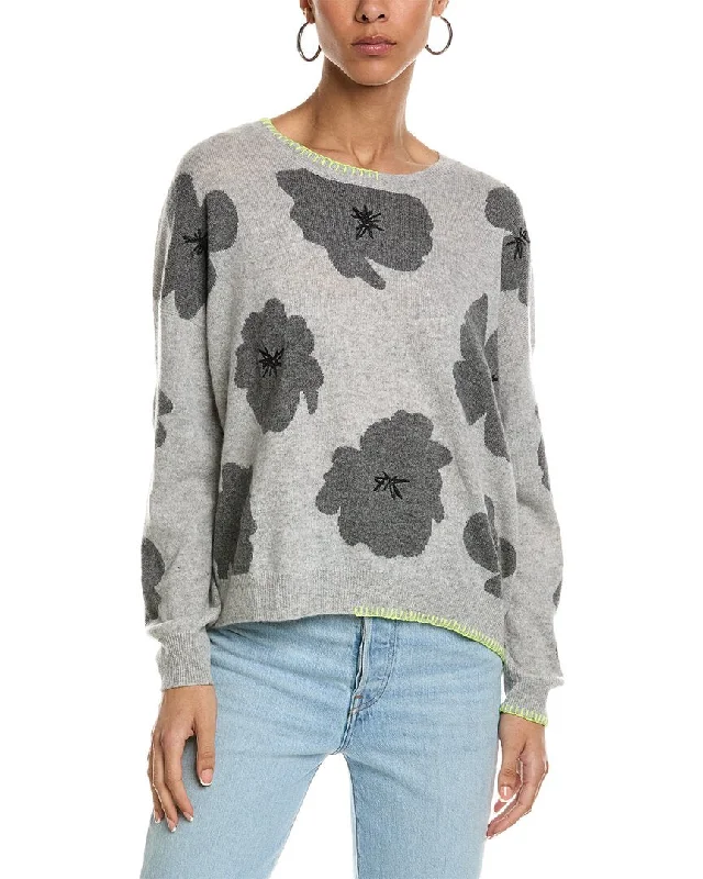 Floral Print Women Sweater for a Feminine AppealBrodie Cashmere Funky Floral Cashmere Sweater