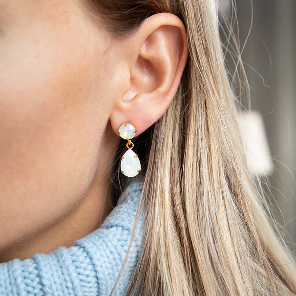 Striped Women Sweater with a Timeless PatternCaroline Svedbom Mini Drop Earring - White Opal