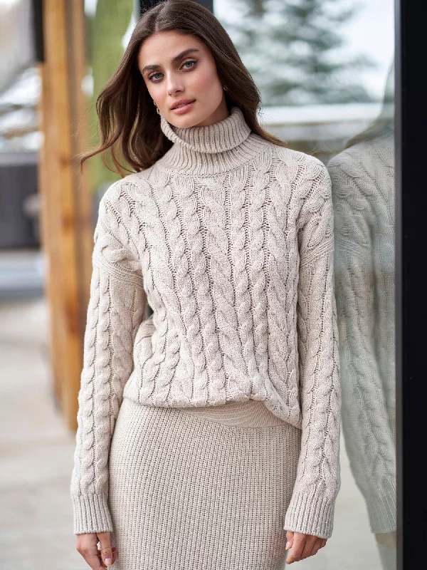 Open - Front Women Sweater for Easy LayeringCashmere Turtleneck Sweater