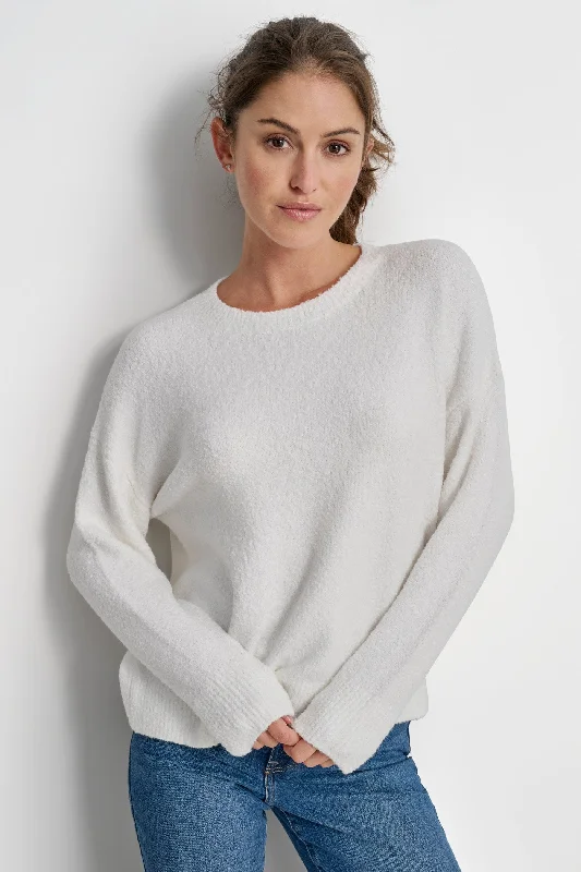 Oversized Women Sweater for a Cozy and Fashionable LookBOUCLE CREW NECK SWEATER