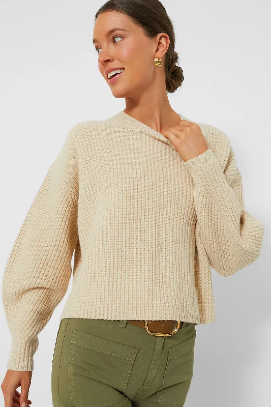 Mock - Neck Women Sweater for a Modern TwistEcru Bourgeon Sweater