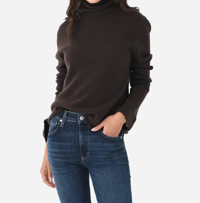 Hooded Women Sweater for Added Comfort and StyleLeslie Split Sleeve Sweater In Espresso