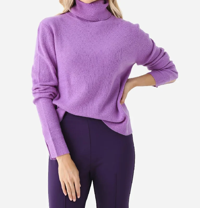 Plus - Size Women Sweater with a Flattering FitLeslie Split Sleeve Sweater In Violet