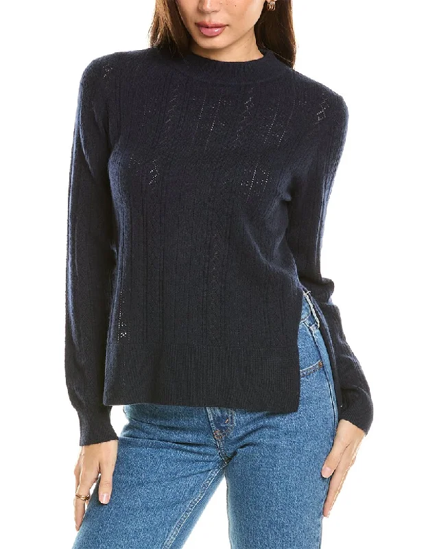 Oversized Women Sweater for a Cozy and Fashionable LookMalo Cashmere Pointelle Wool & Cashmere-Blend Sweater