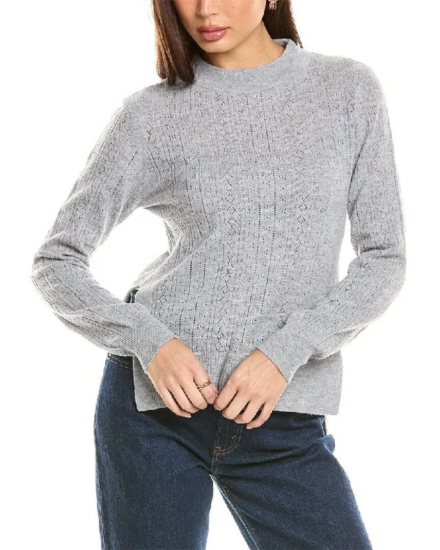 Chunky Knit Women Sweater for Winter WarmthMalo Cashmere Pointelle Wool & Cashmere-Blend Sweater