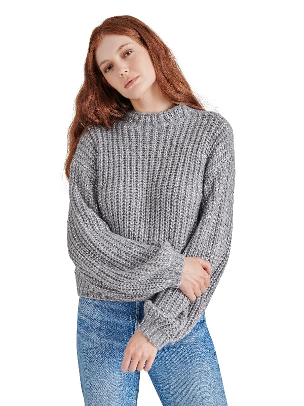 Chunky Knit Women Sweater for Winter WarmthMartina Sequined Sweater, Heather Grey | Steve Madden