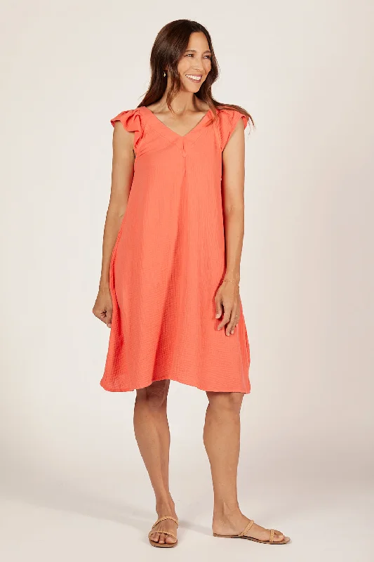 Ruffled Women Dress with Multiple Layers for a Playful and Girly StyleRivka Crinkle Cotton Short Dress in Candlelight