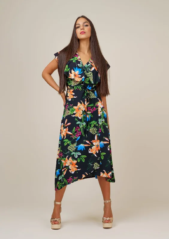 Printed Abstract Women Dress for a Modern and Artistic AppealWrap Lilly Dress