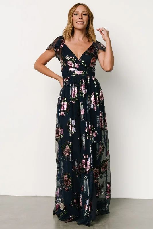 Mini Women Dress with a Short Hem for a Young and Trendy StyleDevany Maxi Dress | Navy Multi