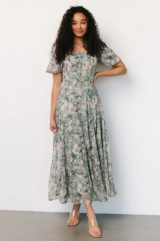 Shift Women Dress with a Simple and Classic Design for Everyday WearRaelynn Maxi Dress | Sage Floral