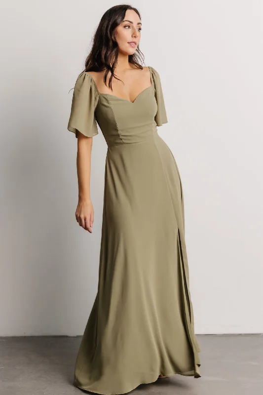 Sleeveless Women Dress in Bright Colors for Summer PartiesSierra Sweetheart Maxi Dress | Dusty Olive