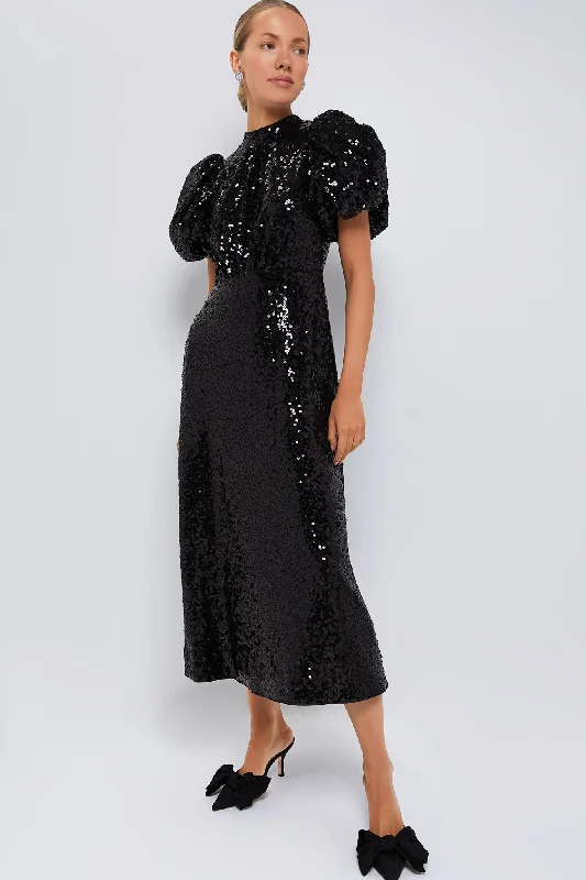 Empire Waist Women Dress to Accentuate the Bust and Conceal the WaistBlack Sequin Perris Dress