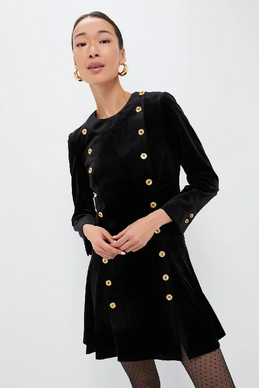 Little Black Women Dress with Sequins for a Glamorous Night OutBlack Velvet Whitney Dress