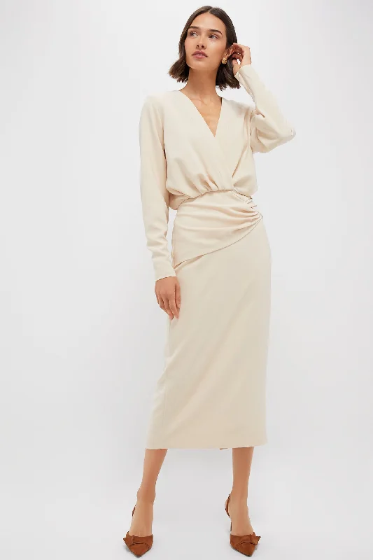 Empire Waist Women Dress to Accentuate the Bust and Conceal the WaistCream Fraser Midi Dress