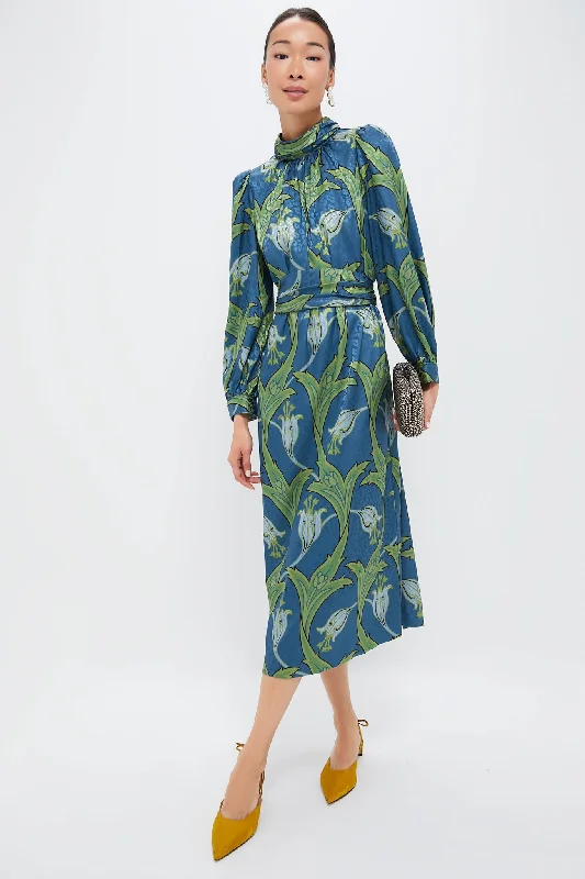 Printed Abstract Women Dress for a Modern and Artistic AppealDeco Floral Satin Faven Dress