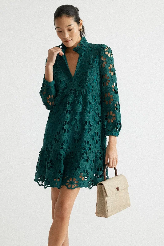 Off - the - Shoulder Women Dress for a Romantic and Feminine LookGreen Lace Palmerston Dress