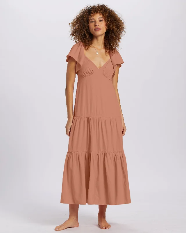 Strapless Women Dress with a Built - in Bra for Comfort and SupportLast Light Dress - Sandstorm