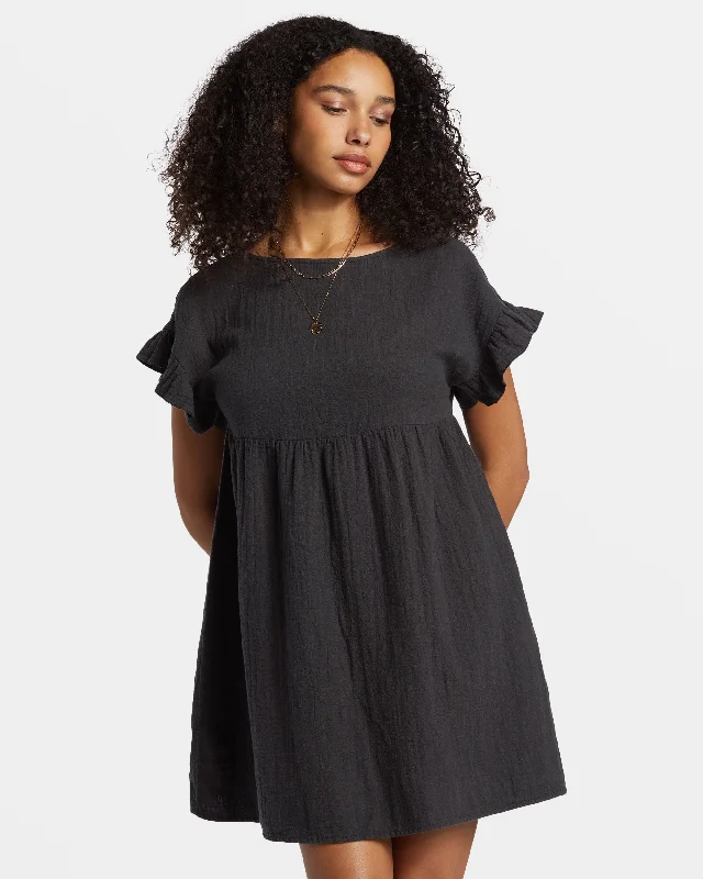 Mini Women Dress with a Short Hem for a Young and Trendy StyleSo Breezy Dress - Black Sands