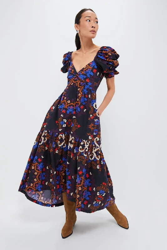 Lace - Embellished Women Dress for an Elegant and Sophisticated AppearanceVenezia Print Jewel Ankle Dress