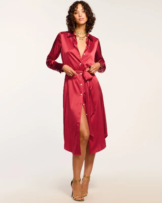 Ball Gown Women Dress with a Full Skirt for a Princess - like LookVictoria Silk Button Down Midi Dress