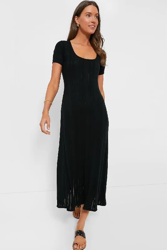 Lace - Embellished Women Dress for an Elegant and Sophisticated AppearanceBlack Pointelle Ryder Dress