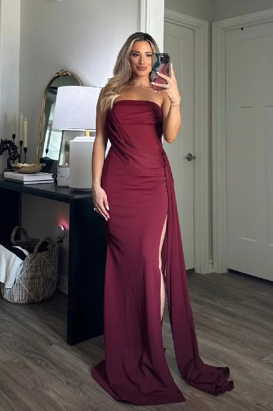 Plus Size Women Dress with a Flattering A - Line Cut for Comfort and StyleCovered in Love Maxi Dress: Burgundy