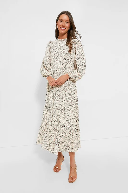 Shift Women Dress with a Simple and Classic Design for Everyday WearCream Floral Jesse Midi Dress