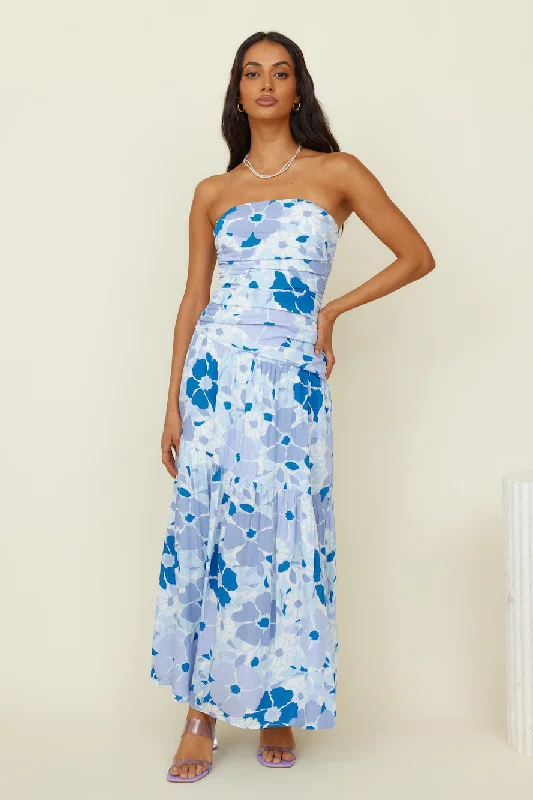 Maxi Women Dress with Floral Print for a Bohemian VibeDaydreamer Maxi Dress Blue