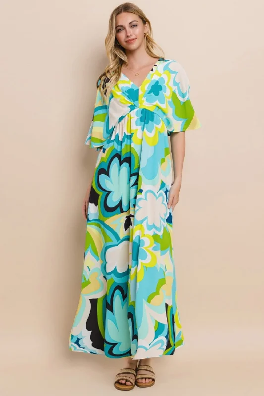 Halter Neck Women Dress to Show Off the Shoulders and NecklineFloral Printed Slit Maxi Dress