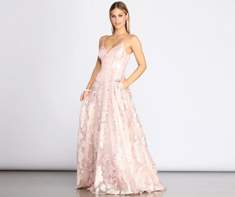 Ball Gown Women Dress with a Full Skirt for a Princess - like LookMisha Floral Organza Ball Gown