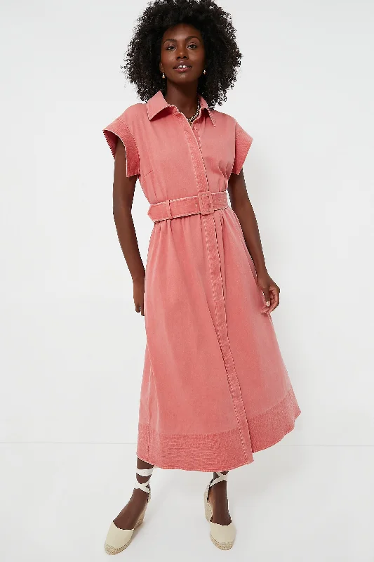 Sheath Women Dress with a Tailored Fit for a Professional LookNantucket Red Stretch Twill Chloe Dress