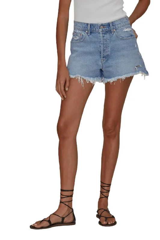 Adele Mid Rise Short In Anais Distressed