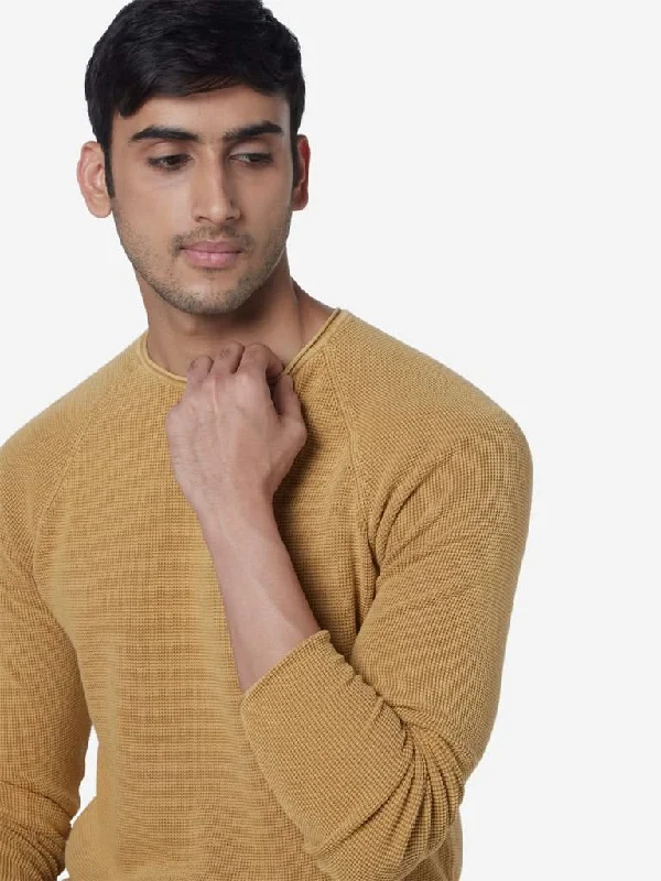 ETA Ochre Self-Textured Slim-Fit Sweater