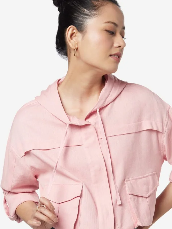 Nuon Pink Hooded Bersh Jacket