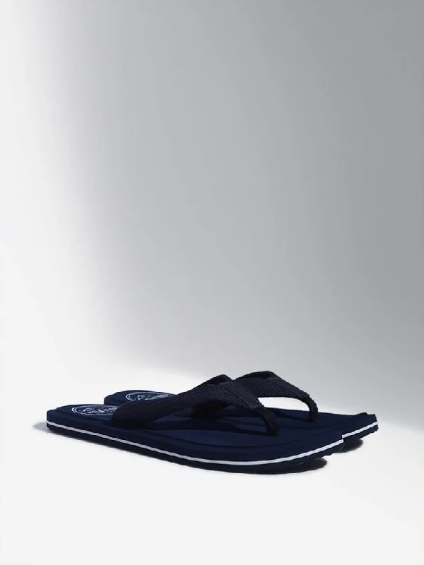 SOLEPLAY Navy Braided Flip-Flops