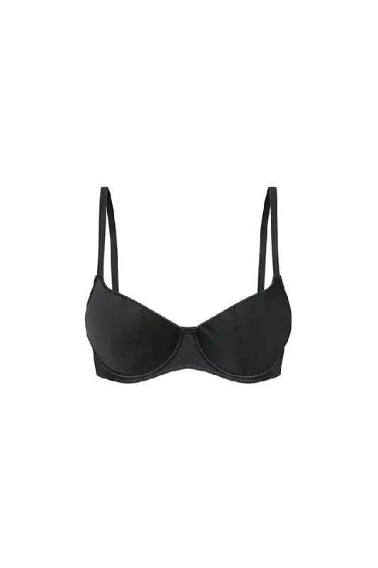 Plain Black Underwire Bikini Top