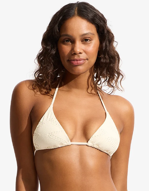 Chiara Slide Tri Bikini Top - Ecru