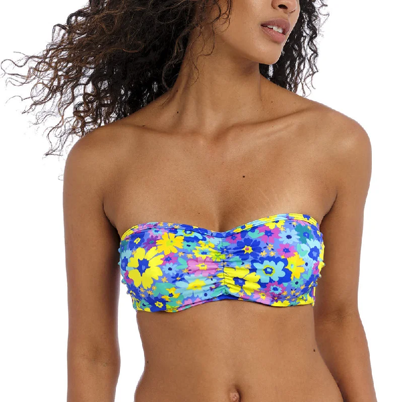 Freya Swimwear Garden Disco Multi Floral Bandeau Bikini Top 204310