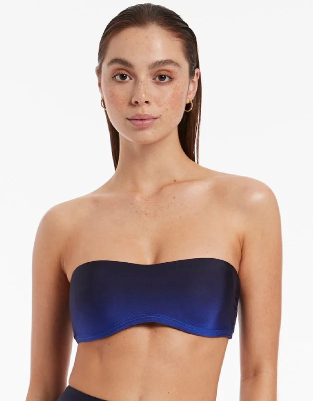 Oia Sunset Minimal Bandeau Bikini Top - Ocean