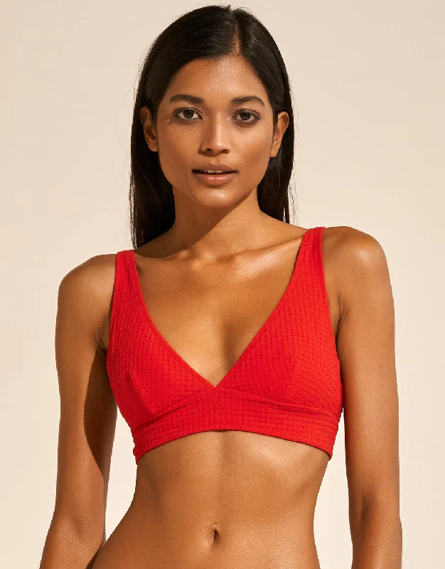 The Bloom Bralette Bikini Top - Radiant Red