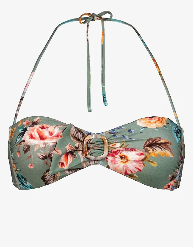 Boho Blossom Bandeau Bikini Top - Vintage Garden